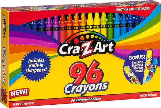 Cra-Z-Art Crayons with Sharpener and Bonus Marker (96 Piece Set)