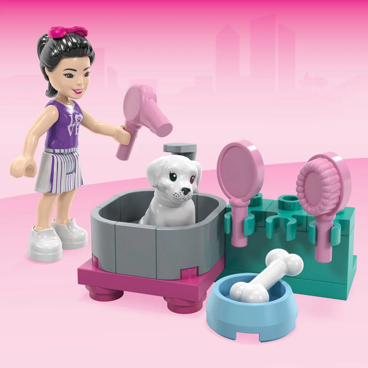 MEGA Construx Barbie Pet Care Playset - Puppy Bath Time