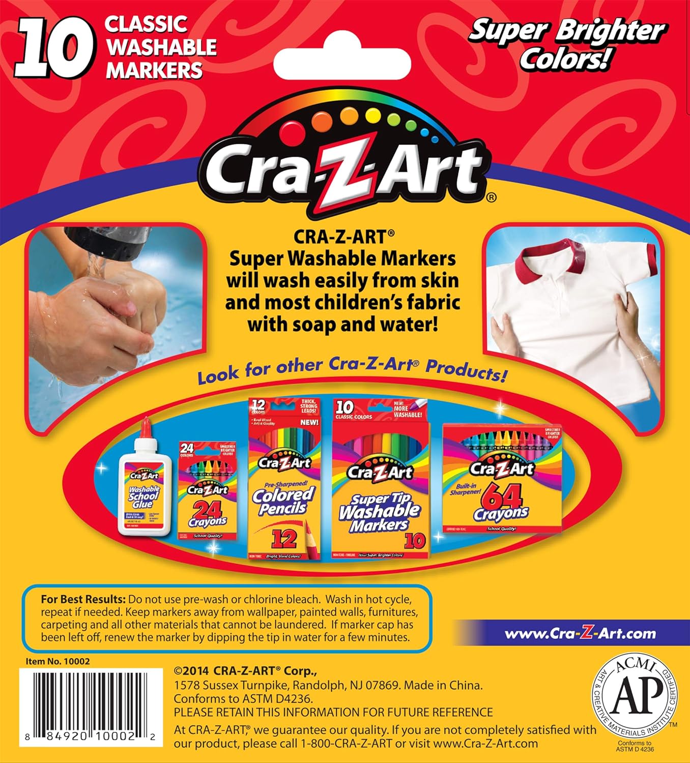 Cra-Z-Art Super Washable Markers (10 Piece Set)
