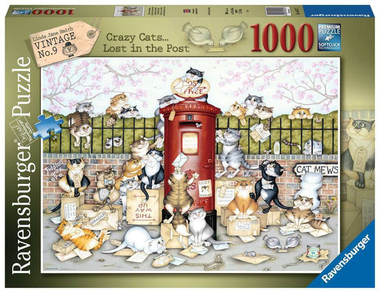 Ravensburger - Crazy Cats Lost in the Post Puzzle 1000pc