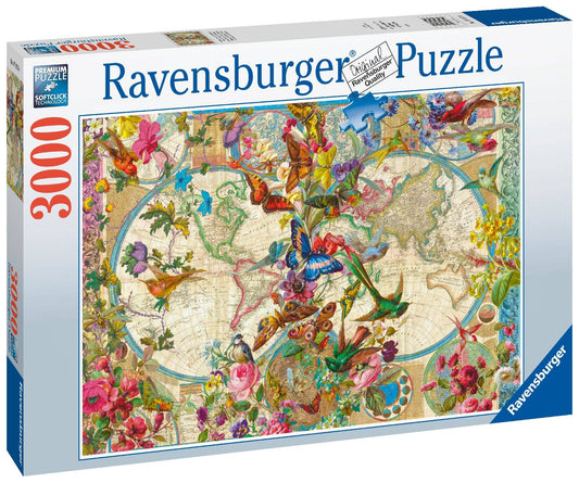 Ravensburger - Flora & Fauna World Map Puzzle 3000pc