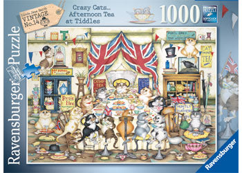 Ravensburger - CrazyCats Afternoon Tea Tiddles Puzzle 1000pc