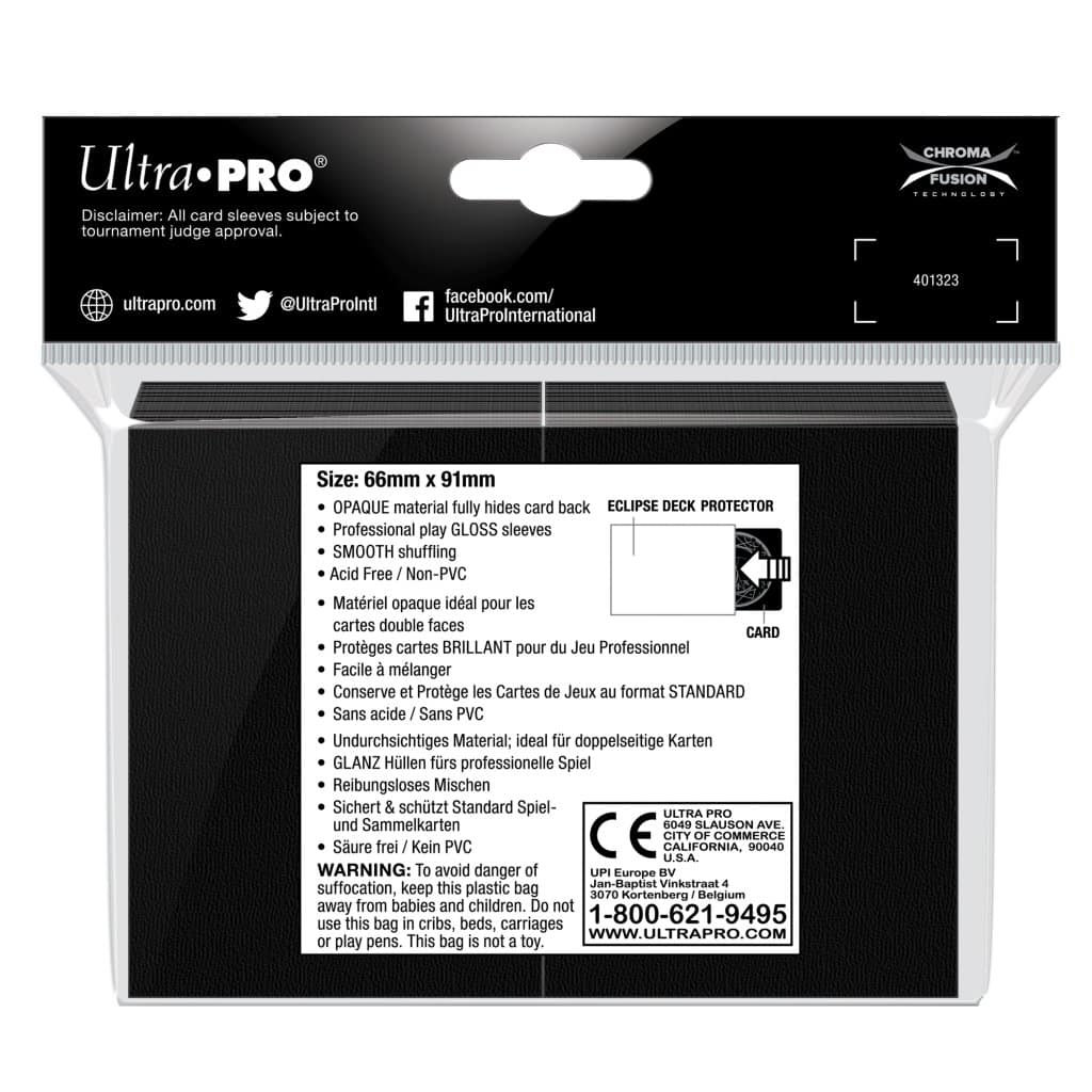 ULTRA PRO Deck Protector Standard - Gloss 100ct Black - Eclipse