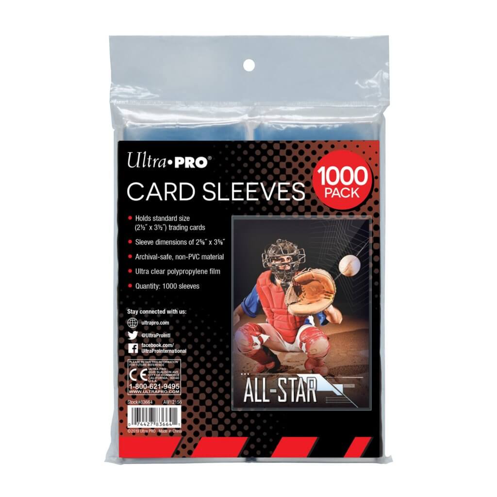 ULTRA PRO CARD SLEEVE - 2.5" x 3.5" Collector Sleeves 1000 pk